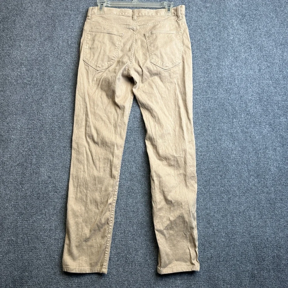 Banana Republic Traveler Pants Mens 30 Tan Maverick Linen Cotton Stretch Chino